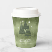 Kerstaven en Snowflakes Green ID863 Papieren Bekers (Voorkant)