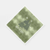 Kerstaven en Snowflakes Green ID863 Servet (Hoek)