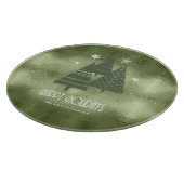 Kerstaven en Snowflakes Green ID863 Snijplank (Hoek)