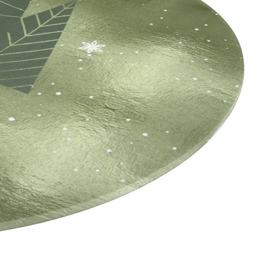 Kerstaven en Snowflakes Green ID863 Snijplank (Hoek)