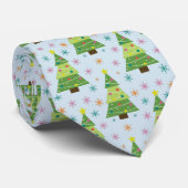 Kerstaven en Snowflakes herhalen Patroon Stropdas (Opgerold)