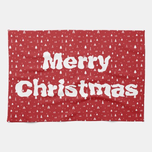 Kerstaven en Snowflakes Kitchen Towel Theedoek (Horizontaal)