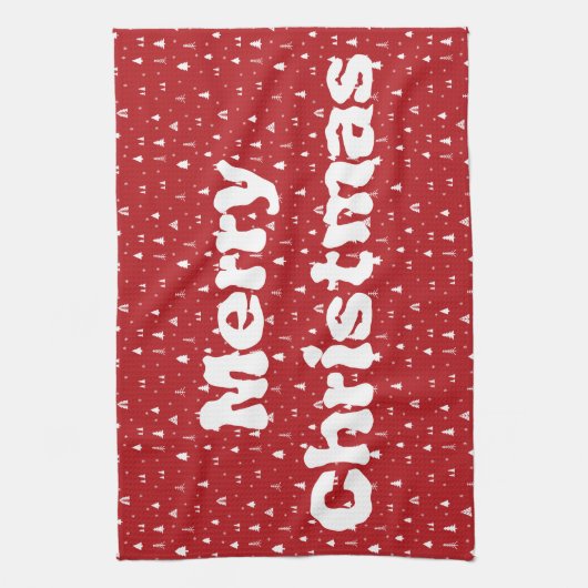 Kerstaven en Snowflakes Kitchen Towel Theedoek (Verticaal)