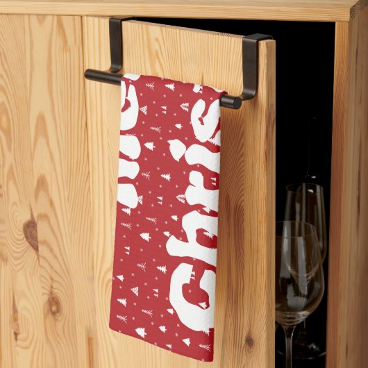 Kerstaven en Snowflakes Kitchen Towel Theedoek (Derde Gevouwen)