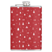 Kerstaven en Snowflakes Kolf Heupfles (Voorkant)