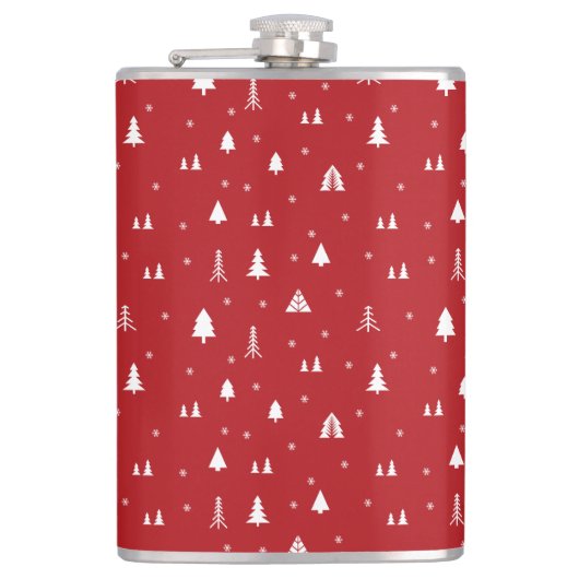 Kerstaven en Snowflakes Kolf Heupfles (Voorkant)