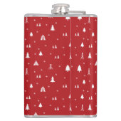 Kerstaven en Snowflakes Kolf Heupfles (Achterkant)