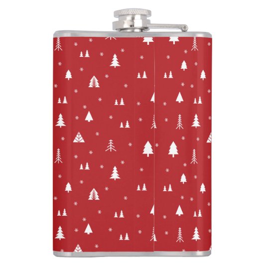 Kerstaven en Snowflakes Kolf Heupfles (Achterkant)