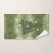 Kerstaven en Snowflakes Pattern Green ID863 Bad Handdoek (Handdoek)