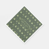 Kerstaven en Snowflakes Pattern Green ID863 Servet (Hoek)