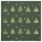 Kerstaven en Snowflakes Pattern Green ID863 Stof (Swatch)