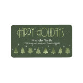 Kerstaven en Snowflakes V2 Green ID863 Etiket (Voorkant)