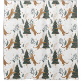 Kerstaven en tijgerpatroon douchegordijn (Voorkant)