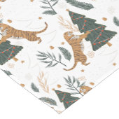 Kerstaven en tijgerpatroon korte tafelloper (Hoek)