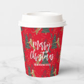 Kerstaven en tijgerpatroon papieren bekers (Achterkant)