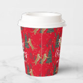 Kerstaven en tijgerpatroon papieren bekers (Rechts)