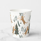 Kerstaven en tijgerpatroon papieren bekers (Rechts)