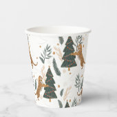 Kerstaven en tijgerpatroon papieren bekers (Voorkant)
