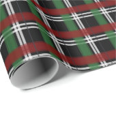 Kerstaven Groen en Rood Zwart Cadeaupapier (Rol Hoek)