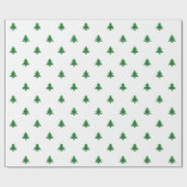 Kerstaven groen wit patroon eenvoudig modern cadeaupapier (Vlak)