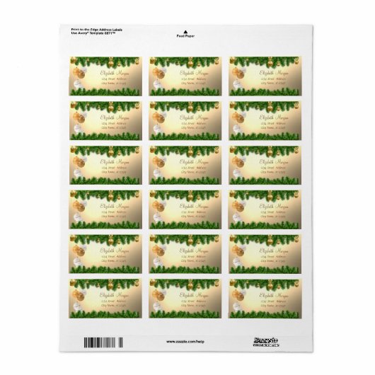 Kerstaven, kerstbalken etiket (Full Sheet)