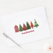 Kerstaven Klassieke ovaal Sticker (Envelop)