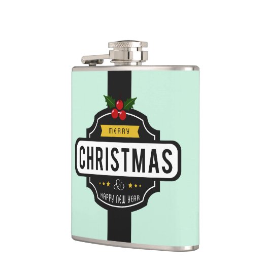 kerstaven met aangepaste naam heupfles (Links)