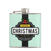 kerstaven met aangepaste naam heupfles (Voorkant)