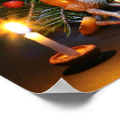 Kerstaven met acorn-elven - kerstposter poster (Hoek)