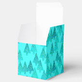 Kerstaven met een moderne bloem - aqua & pauock bedankdoosjes (Geopend)