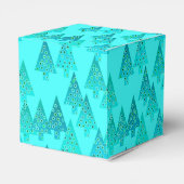 Kerstaven met een moderne bloem - aqua & pauock bedankdoosjes (Achterkant)