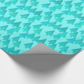 Kerstaven met een moderne bloem - aqua & pauock cadeaupapier (Hoek)