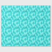 Kerstaven met een moderne bloem - aqua & pauock cadeaupapier (Vlak)