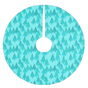Kerstaven met een moderne bloem - aqua & pauock kerstboom rok
