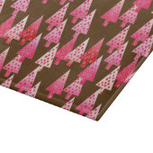 Kerstaven met een moderne bloem - koraal en bruin snijplank (Hoek)