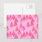 Kerstaven met een moderne bloem - pastelroze feestdagenkaart (Voorkant / Achterkant)