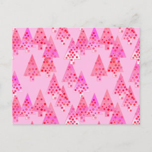 Kerstaven met een moderne bloem - pastelroze feestdagenkaart