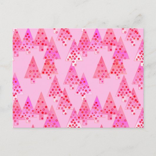 Kerstaven met een moderne bloem - pastelroze feestdagenkaart (Voorkant)