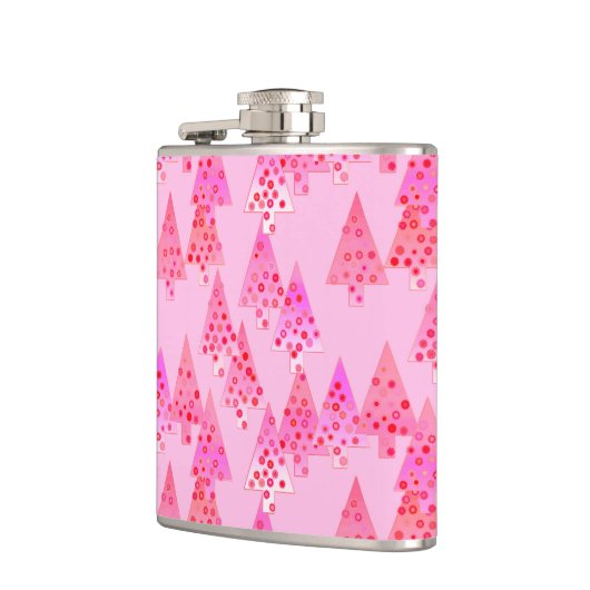 Kerstaven met een moderne bloem - pastelroze heupfles (Links)