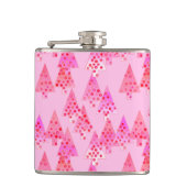 Kerstaven met een moderne bloem - pastelroze heupfles (Voorkant)