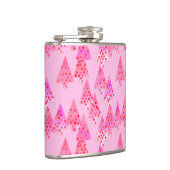 Kerstaven met een moderne bloem - pastelroze heupfles (Rechts)