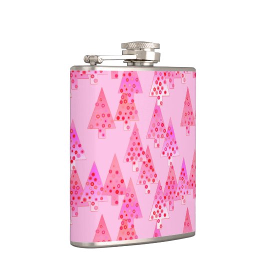 Kerstaven met een moderne bloem - pastelroze heupfles (Rechts)