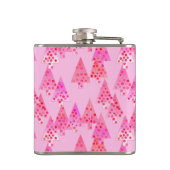 Kerstaven met een moderne bloem - pastelroze heupfles (Achterkant)