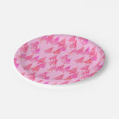 Kerstaven met een moderne bloem - pastelroze papieren bordje (Gekanteld)