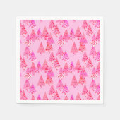 Kerstaven met een moderne bloem - pastelroze servet (Voorkant)