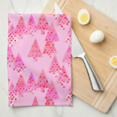 Kerstaven met een moderne bloem - pastelroze theedoek (Quarter Fold)