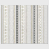 Kerstaven met grijze sneeuwvlokken cadeaupapier (Vlak)