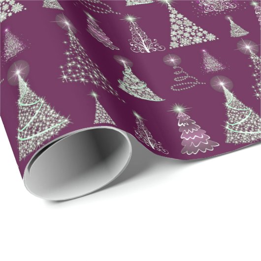 Kerstaven met mousserende kerstbomen Pattern ID844 Cadeaupapier (Rol Hoek)