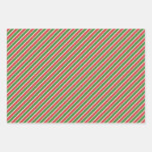 Kerstaven met rode en groene strepen inpakpapier vel (Voorkant 2)