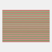 Kerstaven met rode en groene strepen inpakpapier vel (Voorkant)